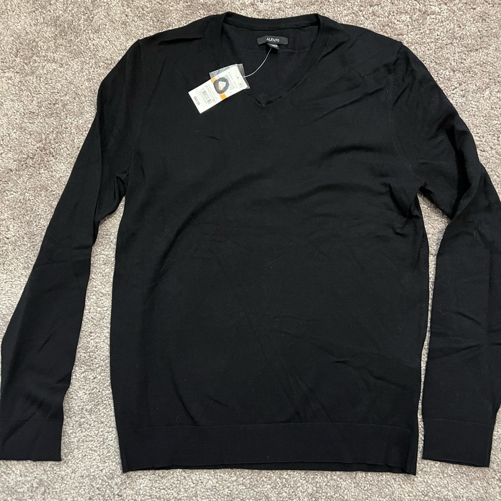 Brand new Alfani black V-neck sweater